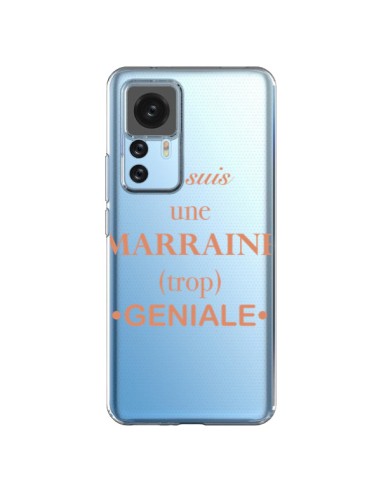 Coque Xiaomi 12T/12T Pro Je suis une marraine trop géniale Transparente - Laetitia