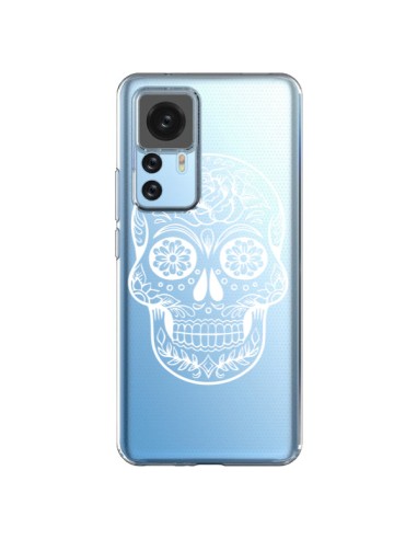 Coque Xiaomi 12T/12T Pro Tête de Mort Mexicaine Blanche Transparente - Laetitia