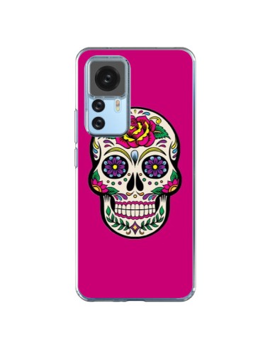 Coque Xiaomi 12T/12T Pro Tête de Mort Mexicaine Rose Fushia - Laetitia