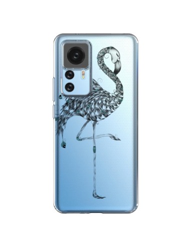 Coque Xiaomi 12T/12T Pro Flamant Rose Poétique Transparente - LouJah