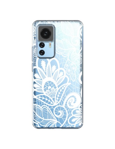 Coque Xiaomi 12T/12T Pro Lace Fleur Flower Blanc Transparente - Petit Griffin