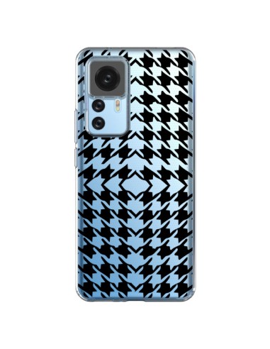 Cover Xiaomi 12T/12T Pro Vichy Carre Nero Trasparente - Petit Griffin