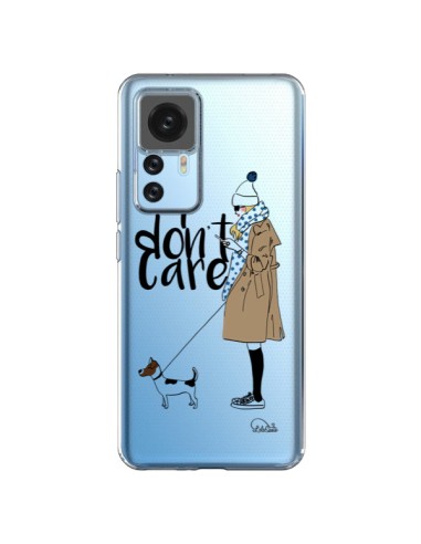 Coque Xiaomi 12T/12T Pro I don't care Fille Chien Transparente - Lolo Santo