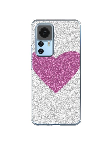 Coque Xiaomi 12T/12T Pro Coeur Rose Argent Love - Mary Nesrala