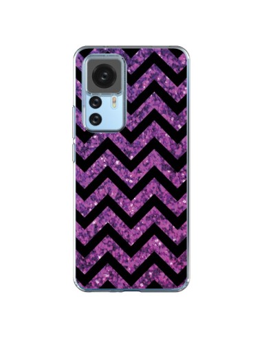 Coque Xiaomi 12T/12T Pro Chevron Purple Sparkle Triangle Azteque - Mary Nesrala