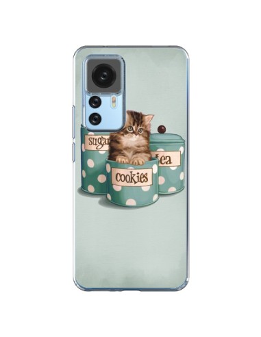 Coque Xiaomi 12T/12T Pro Chaton Chat Kitten Boite Cookies Pois - Maryline Cazenave