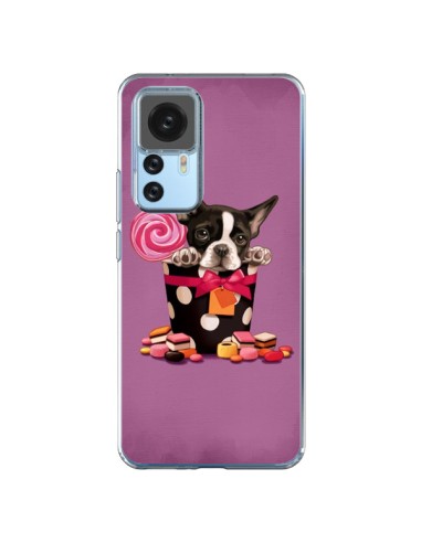 Coque Xiaomi 12T/12T Pro Chien Dog Boite Noeud Papillon Pois Bonbon - Maryline Cazenave