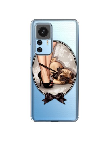 Coque Xiaomi 12T/12T Pro Lady Jambes Chien Bulldog Dog Noeud Papillon Transparente - Maryline Cazenave