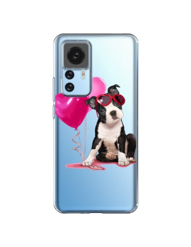 Coque Xiaomi 12T/12T Pro Chien Dog Ballon Lunettes Coeur Rose Transparente - Maryline Cazenave