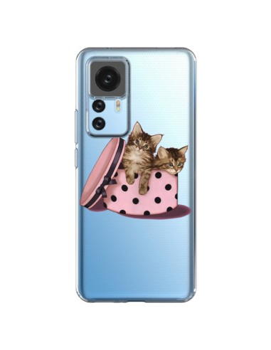 Coque Xiaomi 12T/12T Pro Chaton Chat Kitten Boite Pois Transparente - Maryline Cazenave