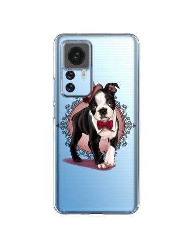 Coque Xiaomi 12T/12T Pro Chien Bulldog Dog Gentleman Noeud Papillon Chapeau Transparente - Maryline Cazenave