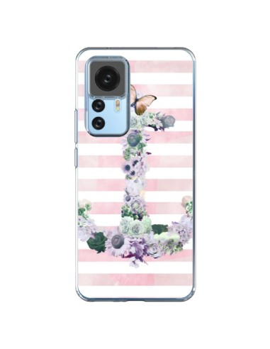 Coque Xiaomi 12T/12T Pro Ancre Rose Fleurs Navire - Monica Martinez