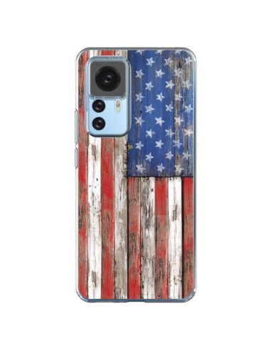 Coque Xiaomi 12T/12T Pro Drapeau USA Vintage Bois Wood - Maximilian San