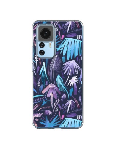 Coque Xiaomi 12T/12T Pro Brushstrokes Tropical Palms Navy - Ninola Design