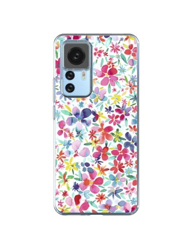 Coque Xiaomi 12T/12T Pro Colorful Flowers Petals Blue - Ninola Design