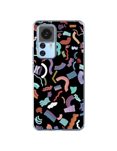 Coque Xiaomi 12T/12T Pro Curly and Zigzag Stripes Black - Ninola Design