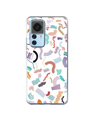 Coque Xiaomi 12T/12T Pro Curly and Zigzag Stripes White - Ninola Design