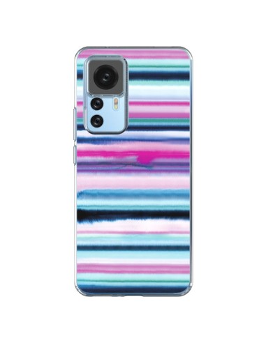 Coque Xiaomi 12T/12T Pro Degrade Stripes Watercolor Pink - Ninola Design