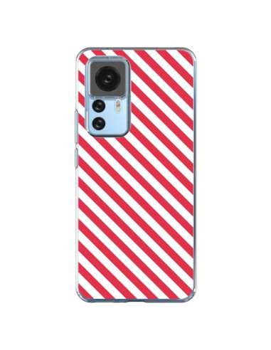 Coque Xiaomi 12T/12T Pro Bonbon Candy Rose et Blanche Rayée - Nico