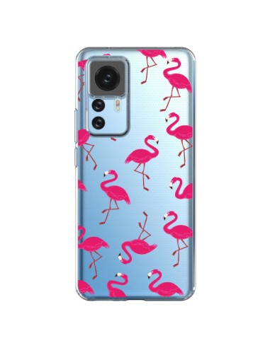 Coque Xiaomi 12T/12T Pro flamant Rose et Flamingo Transparente - Nico