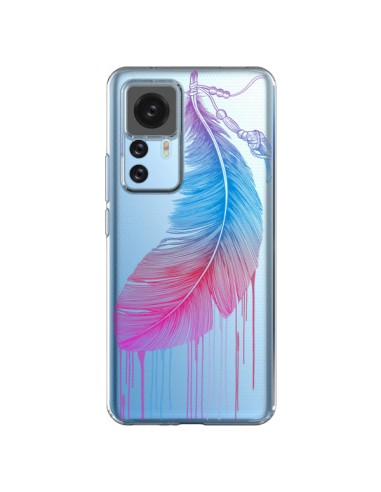 Coque Xiaomi 12T/12T Pro Plume Feather Arc en Ciel Transparente - Rachel Caldwell