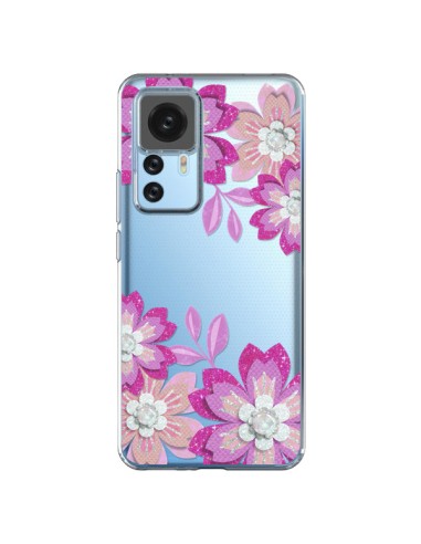 Coque Xiaomi 12T/12T Pro Winter Flower Rose, Fleurs d'Hiver Transparente - Sylvia Cook