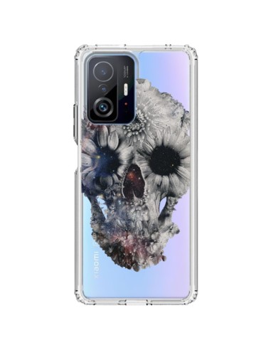 Coque Xiaomi 11T / 11T Pro Floral Skull Tête de Mort Transparente - Ali Gulec