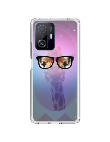 Coque Xiaomi 11T / 11T Pro Girafe Geek à Lunettes - Aurelie Scour