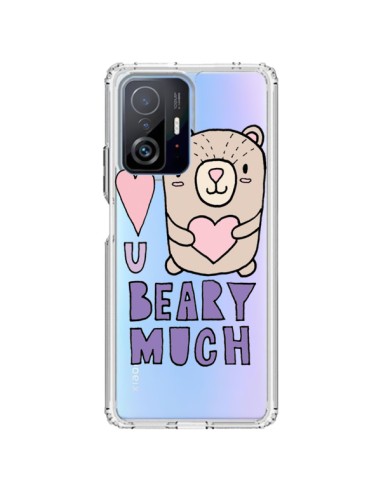 Coque Xiaomi 11T / 11T Pro I Love You Beary Much Nounours Transparente - Claudia Ramos