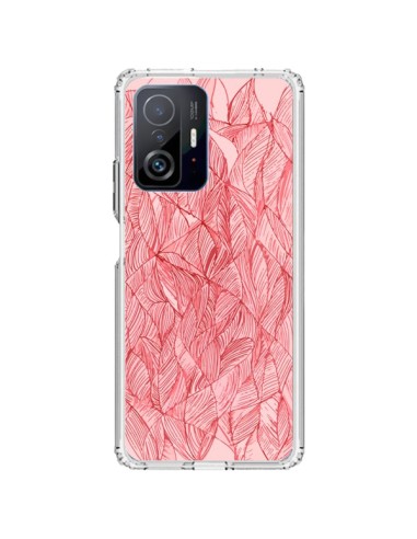 Coque Xiaomi 11T / 11T Pro Courbes Meandre Rouge Cerise -  Léa Clément