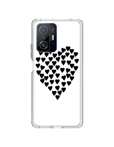 Coque Xiaomi 11T / 11T Pro Coeur en coeurs noirs - Project M