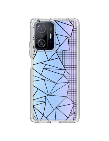 Coque Xiaomi 11T / 11T Pro Lignes Grilles Side Grid Abstract Noir Transparente - Project M