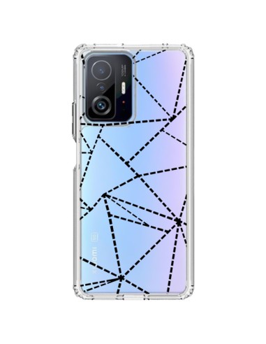 Coque Xiaomi 11T / 11T Pro Lignes Points Abstract Noir Transparente - Project M