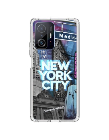 Coque Xiaomi 11T / 11T Pro New York City Buildings Bleu - Javier Martinez