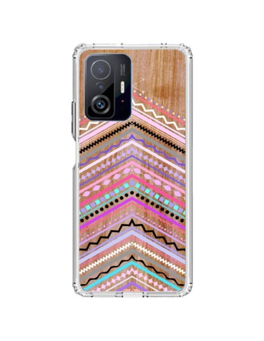 Coque Xiaomi 11T / 11T Pro Purple Chevron Wild Wood Bois Azteque Aztec Tribal - Jenny Mhairi