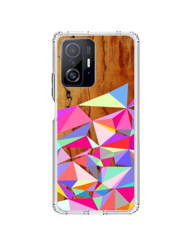 Coque Xiaomi 11T / 11T Pro Wooden Multi Geo Bois Azteque Aztec Tribal - Jenny Mhairi