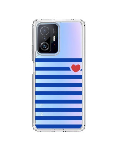 Coque Xiaomi 11T / 11T Pro Mariniere Coeur Love Transparente - Jonathan Perez