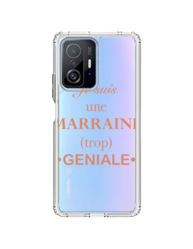 Coque Xiaomi 11T / 11T Pro Je suis une marraine trop géniale Transparente - Laetitia