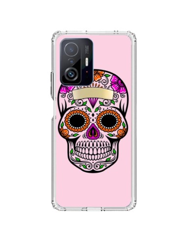 Coque Xiaomi 11T / 11T Pro Tête de Mort Mexicaine Rose Multicolore - Laetitia