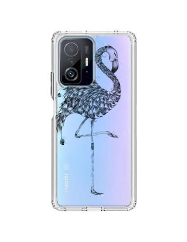 Coque Xiaomi 11T / 11T Pro Flamant Rose Poétique Transparente - LouJah