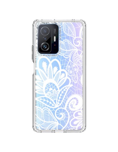 Coque Xiaomi 11T / 11T Pro Lace Fleur Flower Blanc Transparente - Petit Griffin