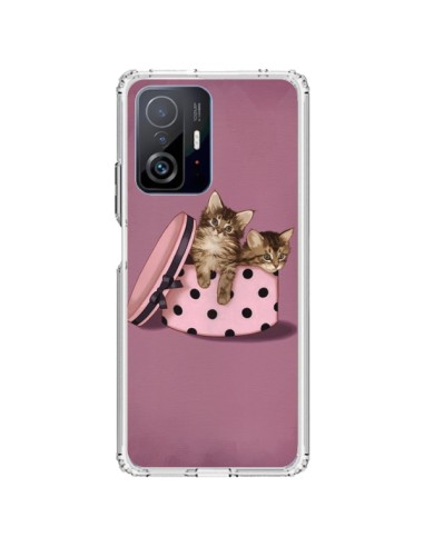 Coque Xiaomi 11T / 11T Pro Chaton Chat Kitten Boite Pois - Maryline Cazenave