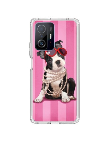 Coque Xiaomi 11T / 11T Pro Chien Dog Fashion Collier Perles Lunettes Coeur - Maryline Cazenave