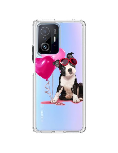 Coque Xiaomi 11T / 11T Pro Chien Dog Ballon Lunettes Coeur Rose Transparente - Maryline Cazenave