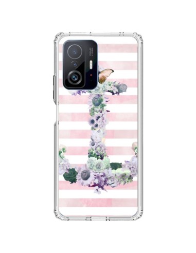 Coque Xiaomi 11T / 11T Pro Ancre Rose Fleurs Navire - Monica Martinez