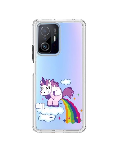 Coque Xiaomi 11T / 11T Pro Licorne Caca Arc en Ciel Transparente - Nico