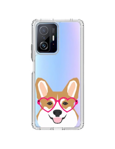 Coque Xiaomi 11T / 11T Pro Chien Marrant Lunettes Coeurs Transparente - Pet Friendly