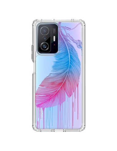 Coque Xiaomi 11T / 11T Pro Plume Feather Arc en Ciel Transparente - Rachel Caldwell