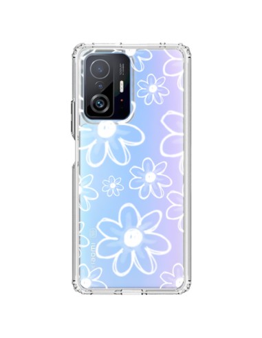 Coque Xiaomi 11T / 11T Pro Mandala Blanc White Flower Transparente - Sylvia Cook