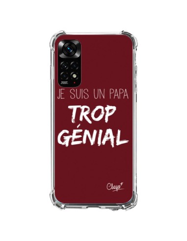 Coque Xiaomi Redmi Note 11 / 11S Je suis un Papa trop Génial Rouge Bordeaux - Chapo